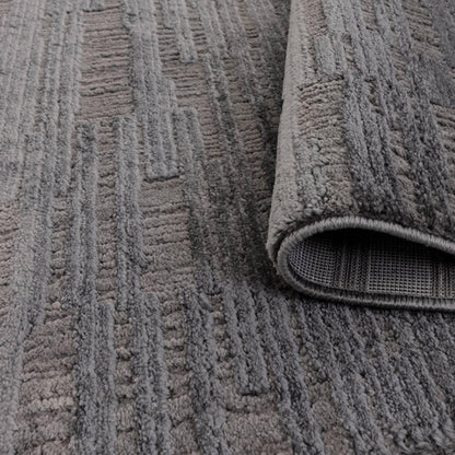 Axel AX07 Modern Striped Chevron Charcoal Rug – Durable & Soft Urban Style