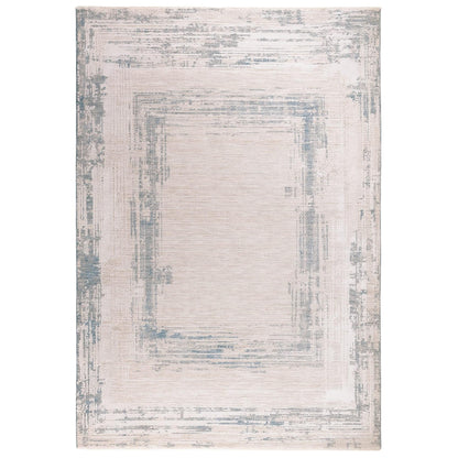 Anders AN07 Boho Charm Abstract Border Shimmer Rug in Blue Natural