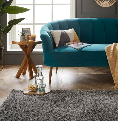 Maschinenwaschbarer, zotteliger Wohnzimmerteppich für Schlafzimmer, Flur und Küche Larissa, moderner, leicht zu reinigender Teppich, weicher Flor, rutschfest, flauschiger Teppich