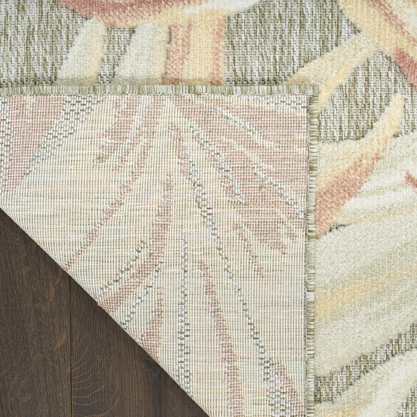 Aloha ALH43 Tropical Floral Ivory Sage Green Indoor & Outdoor Area Rug
