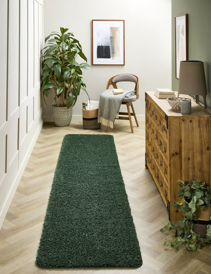 My Washable Shaggy Non-slip Rug in Forest Green