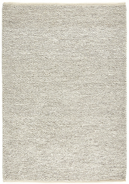 La Playa Hand Woven Pebble Wool Rug in Silver