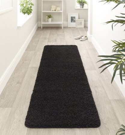 My Washable Shaggy Non-Slip Rug in Black