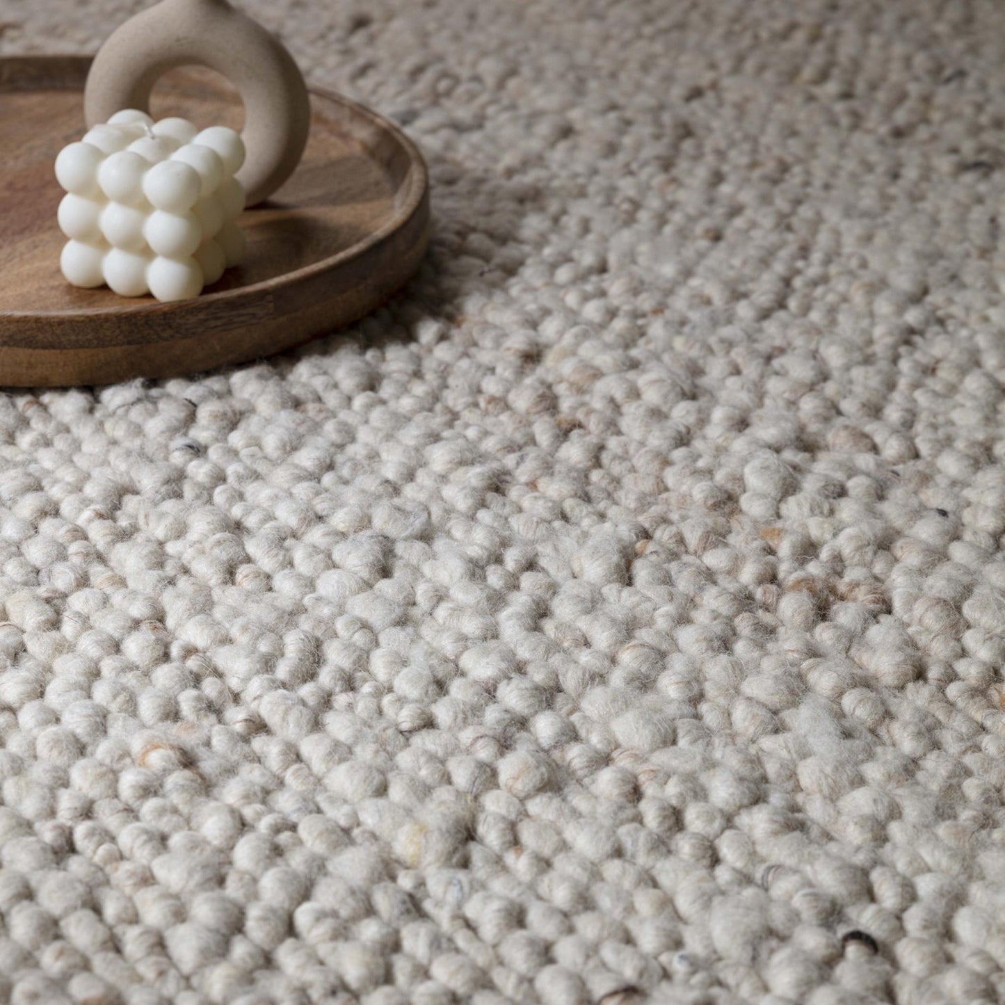 Adler Hand Woven Boucle Wool Ivory Rug – Natural & Sustainable Luxury