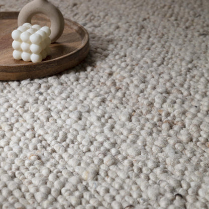 Adler Hand Woven Boucle Wool Ivory Rug – Natural & Sustainable Luxury