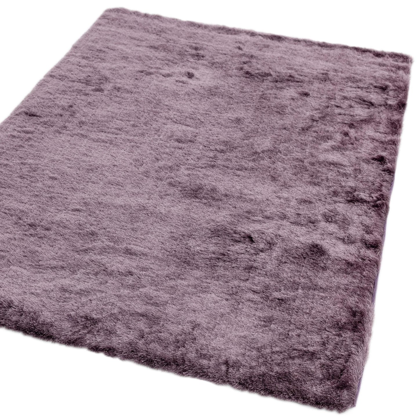 Whisper Shaggy Rug Silky Shiny Soft High Pile Plush Rug in Heather Purple – Luxurious Softness & Radiant Shine