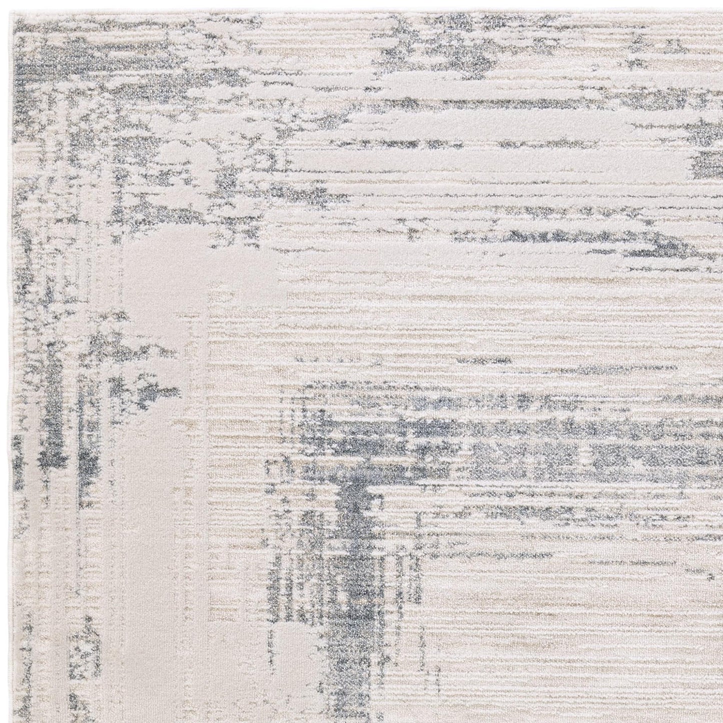 Anders AN07 Boho Charm Abstract Border Shimmer Rug in Blue Natural