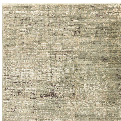 Heriz HE07 Patina Green Modern Abstract Rug – Soft High-Low Textured Space Dyed Polyester Carpet