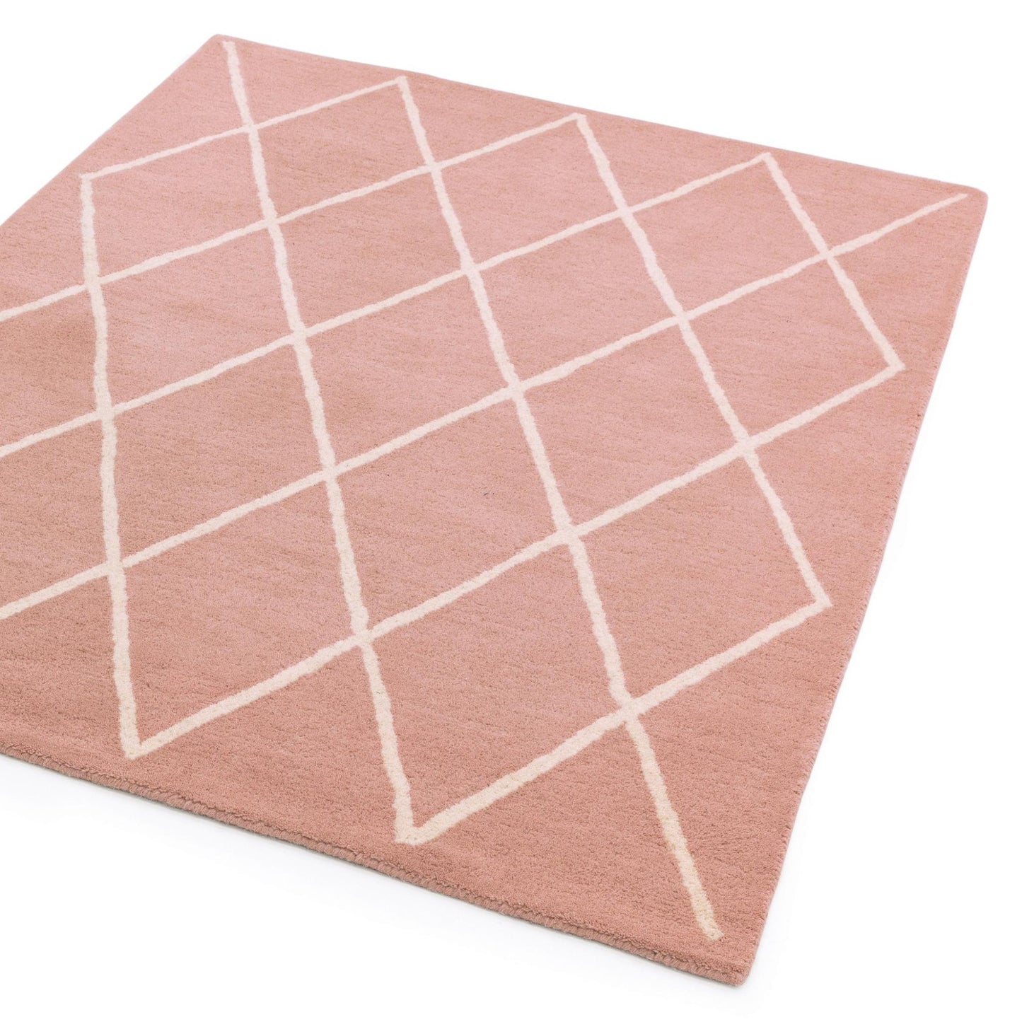 Albany Diamond Berry Pink Geometric Hand Tufted Wool Rug