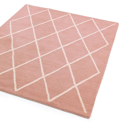 Albany Diamond Berry Pink Geometric Hand Tufted Wool Rug