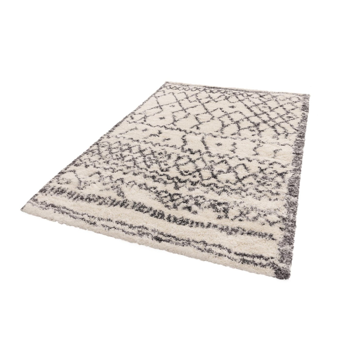 Alto AL04 Cream Grey – Bold Moroccan Intrigue and Soft Shaggy Comfort