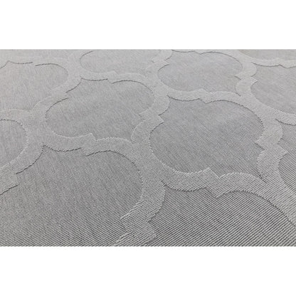 Antibes AN01 Contemporary Grey Trellis Indoor-Outdoor Rug – Durable Geometric Flatweave