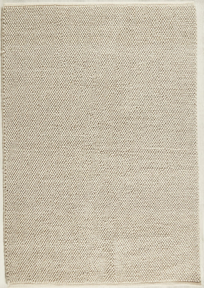La Playa Hand Woven Pebble Wool Rug in Natural