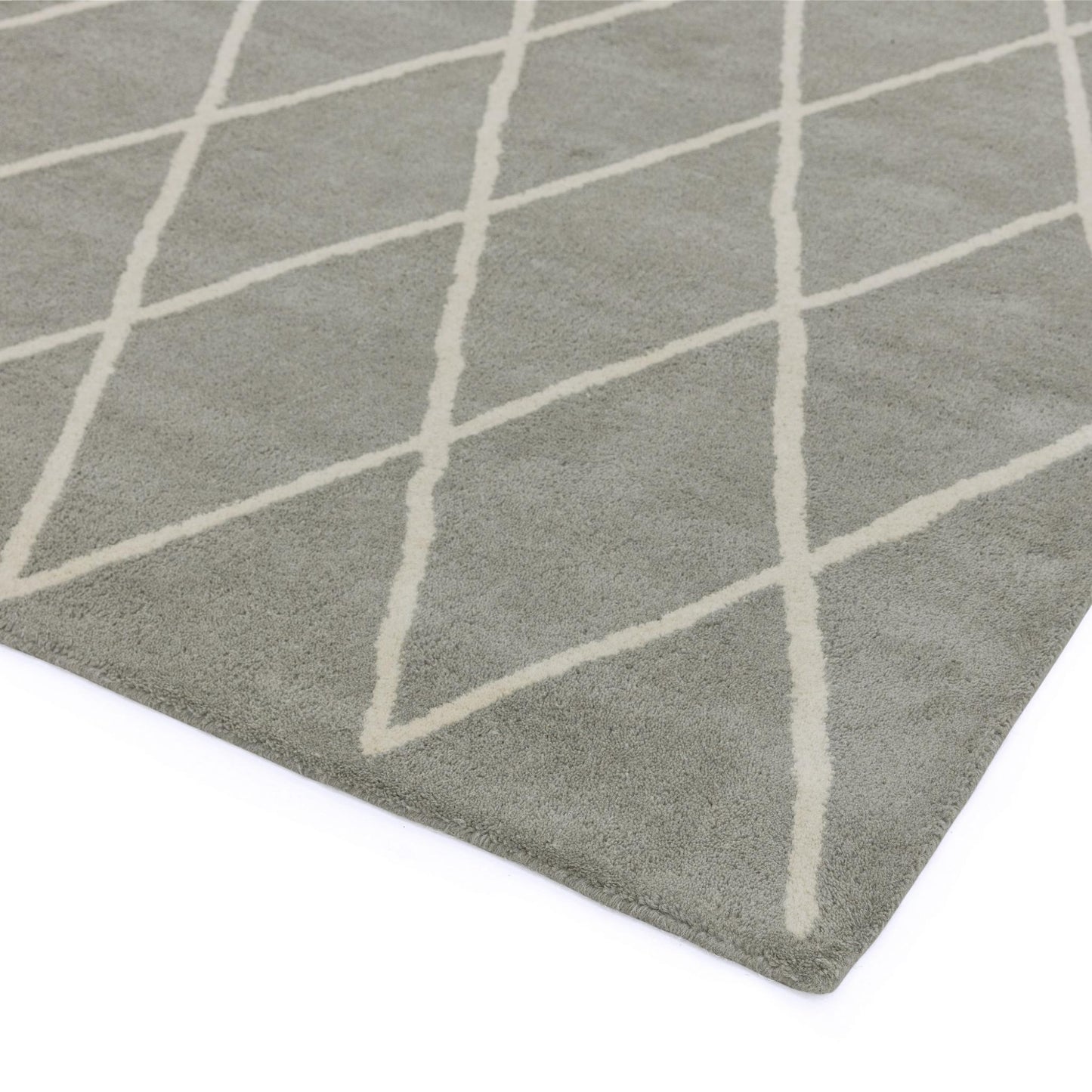 Albany Diamond Silver – Bold Geometric Intrigue and Natural Wool Luxury