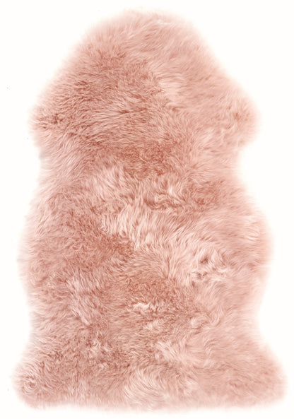 Genuine Sheepskin Animal Fur Soft Wool Shaggy Adobe Rose Pink Rug