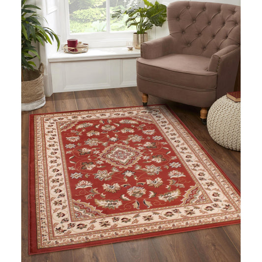 Sherborne Terracotta Rug Traditional Classic Oriental Bedroom Living Room Rug