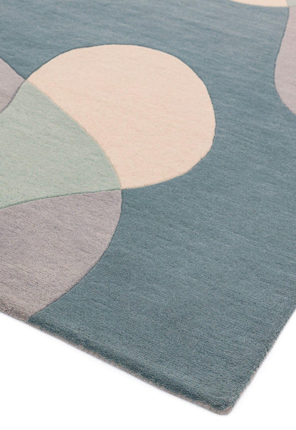 Matrix Arc Rug for Living Room Bedroom Soft Wool Hand Tufted Carpet Retro Geometric Multi Rug