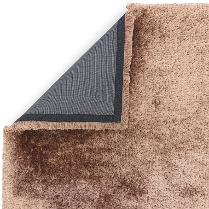 Plüschiger Shaggy-Teppich für Wohnzimmer und Schlafzimmer, Hochflor, dick, flauschig, handgefertigt, fusselfrei, seidig, schimmernd, glänzend, einfarbig, Hochflor-Teppich