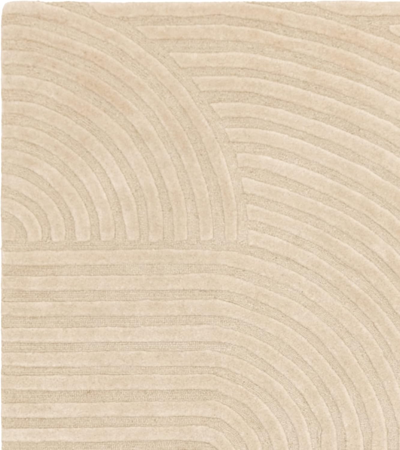 Hague Hand Made Wool Rug for Bedroom Dining Living Room Geometric Lines Tufted Modern Classic Soft Luxury Rug Sand