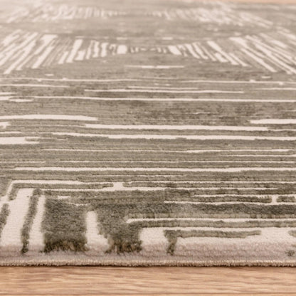 Kuza Portrait Rug – Khaki –  Elegant Textured High-Low Pile Carpet