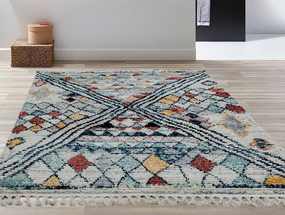 Cyrus CY09 Rug Nomadic Moroccan Berber Kilim Style with Fringes