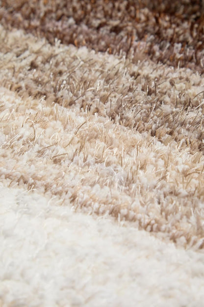 Wave 3D Shaggy Teppich – Latte – 160x230 cm Weicher Plüsch Hochflor Teppich