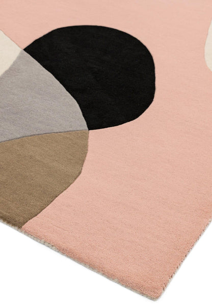 Matrix Arc Rug for Living Room Bedroom Soft Wool Hand Tufted Carpet Retro Geometric Multi Rug