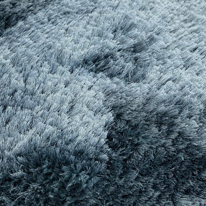 Plüschiger Shaggy-Teppich für Wohnzimmer und Schlafzimmer, Hochflor, dick, flauschig, handgefertigt, fusselfrei, seidig, schimmernd, glänzend, einfarbig, Hochflor-Teppich