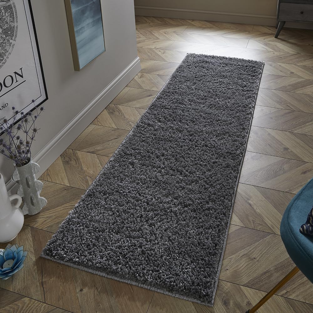Maschinenwaschbarer, zotteliger Wohnzimmerteppich für Schlafzimmer, Flur und Küche Larissa, moderner, leicht zu reinigender Teppich, weicher Flor, rutschfest, flauschiger Teppich