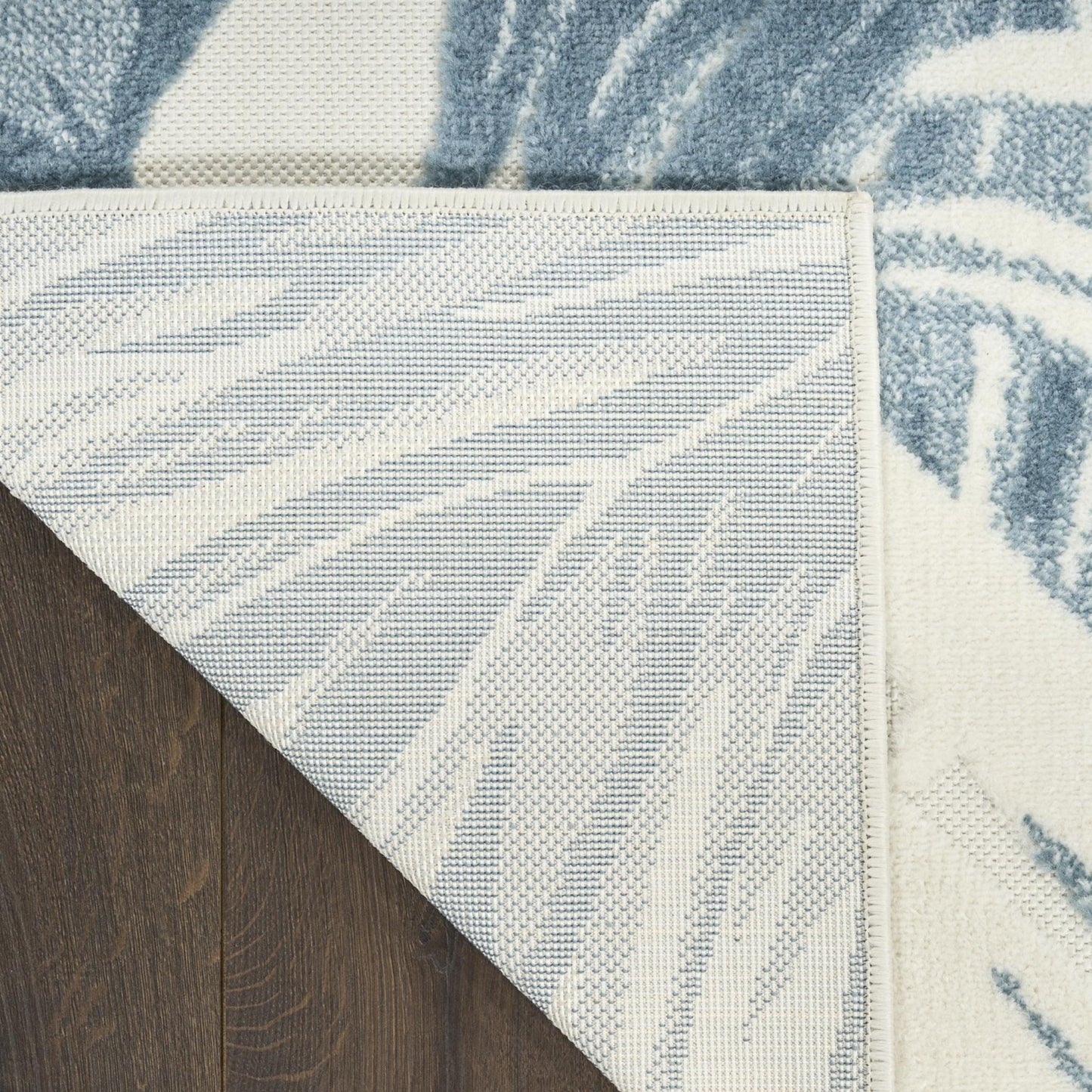 Aloha ALH43 Tropical Floral Ivory Blue Indoor & Outdoor Area Rug