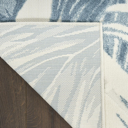 Aloha ALH43 Tropical Floral Ivory Blue Indoor & Outdoor Area Rug