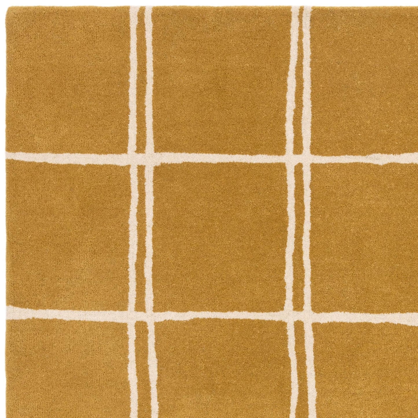 Albany Grid Gold – Bold Geometric Intrigue and Natural Wool Luxury