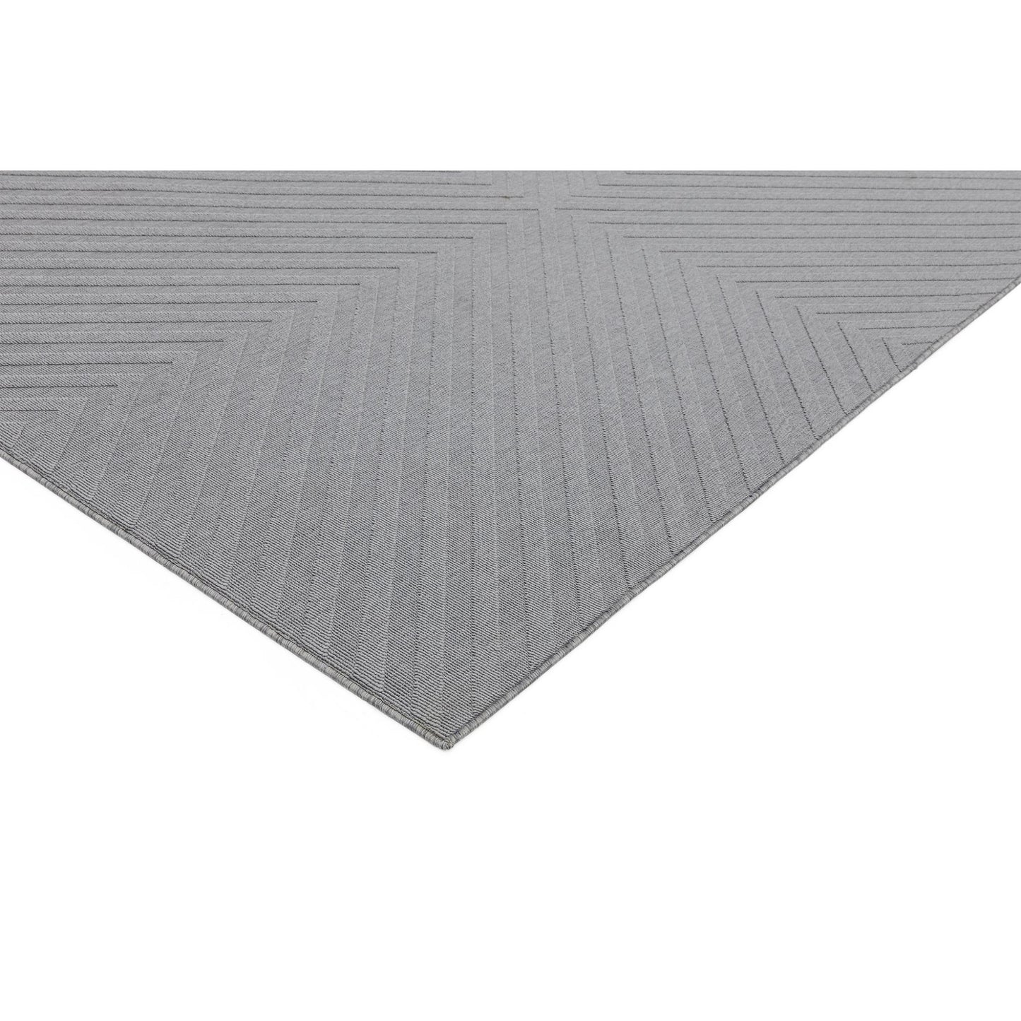 Antibes AN07 Geometric Arrow Light Grey Indoor & Outdoor Flatweave Rug
