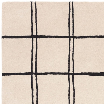 Albany Grid Monochrome Geometric Hand Tufted Wool Rug