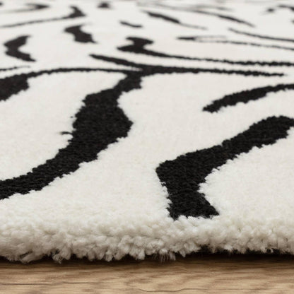 Wilder Tiger Mono Animal Inspired Black & White Rug – Modern Soft Textured Polyester Carpet