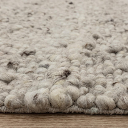 Adler Hand Woven Boucle Wool Silver Rug – Natural & Sustainable Luxury