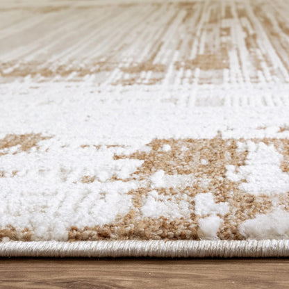 Anders AN05 Beige Natural – Bordered Abstract Shimmer and Timeless Boho Elegance