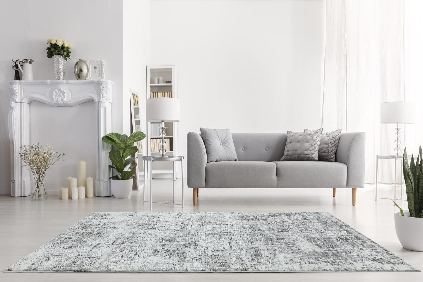 Orion Abstrakter Teppich, glänzendes metallisches Wonderlust-Design 