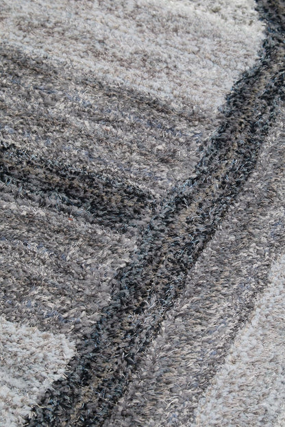 Shaggy-Teppich für Wohnzimmer, Schlafzimmer, Esszimmer, weicher Plüsch, flauschig, seidig, für den Boden, Gittermuster, 3D-Shaggy-Teppich in großer Größe, 160 x 230 cm (5'3" x 7'7")