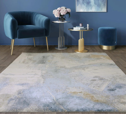 Stellar Abstract Teppich - Marmorierter Stil, seidig glänzend