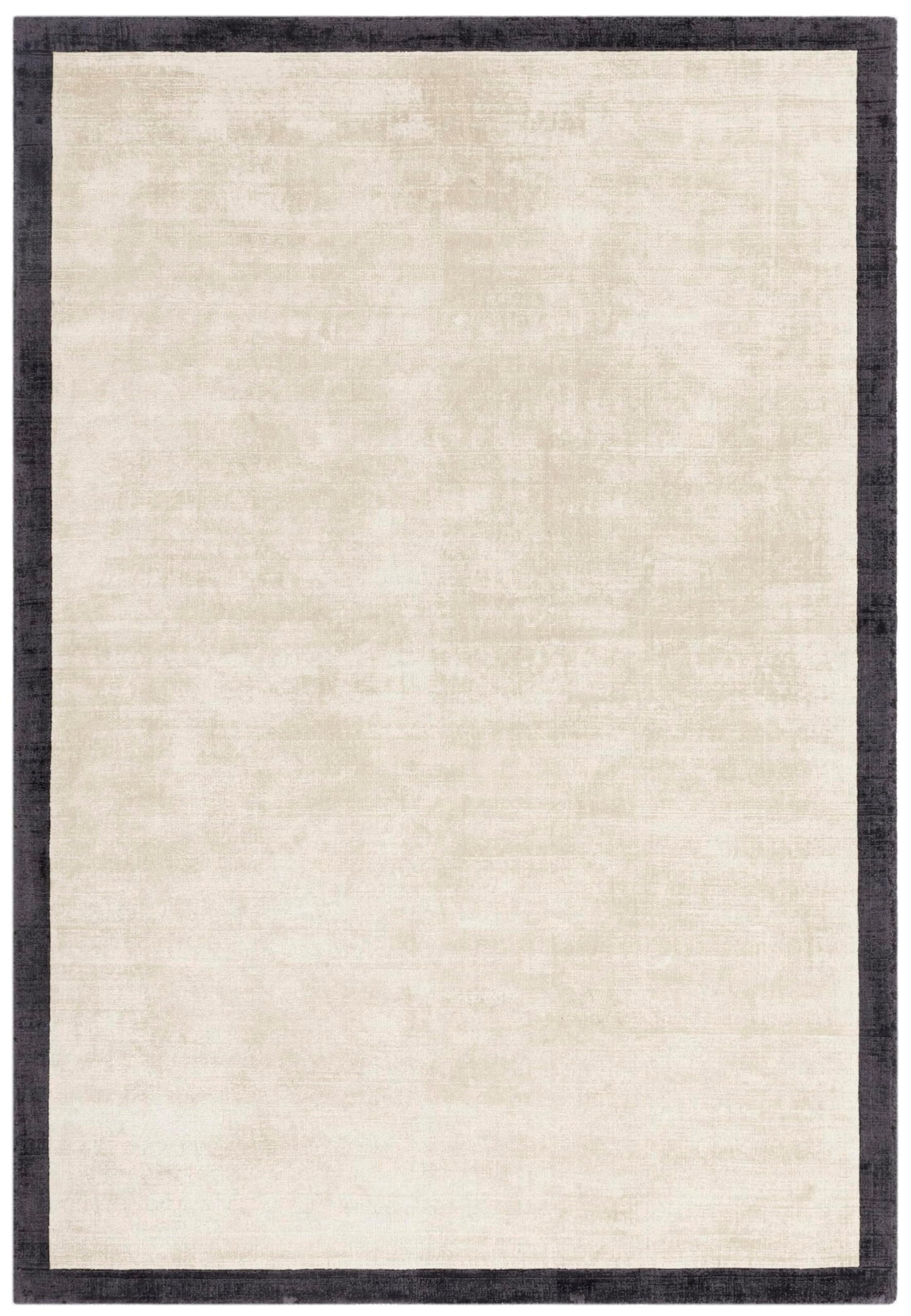 Blade Border Plain Viskose-Teppich – handgewebt, im Used-Look, hochglänzend, seidig weich, luxuriös