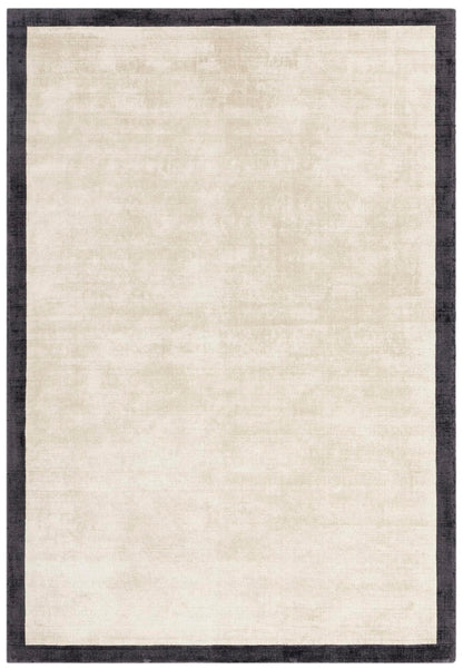 Blade Border Plain Viskose-Teppich – handgewebt, im Used-Look, hochglänzend, seidig weich, luxuriös