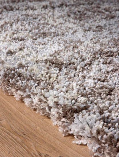 Hadley Beige Grey Mix Shaggy Rug – Ultra Soft High Pile Carpet