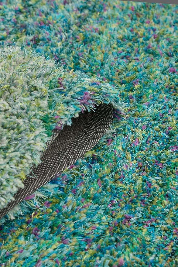 Lena Wave 3D Shaggy Rug – Blue – 160x230 cm Soft Plush High Pile Carpet