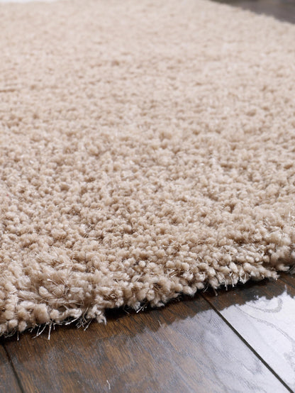 Hochfloriger Flurteppich für Schlafzimmer, Wohnzimmer, Nachttisch, flauschig, hochwertig, luxuriös, handgetuftet, seidig, einfarbig, weich, dicker Flor, fusselfrei, 67 x 200 cm (2'3" x 6'7")
