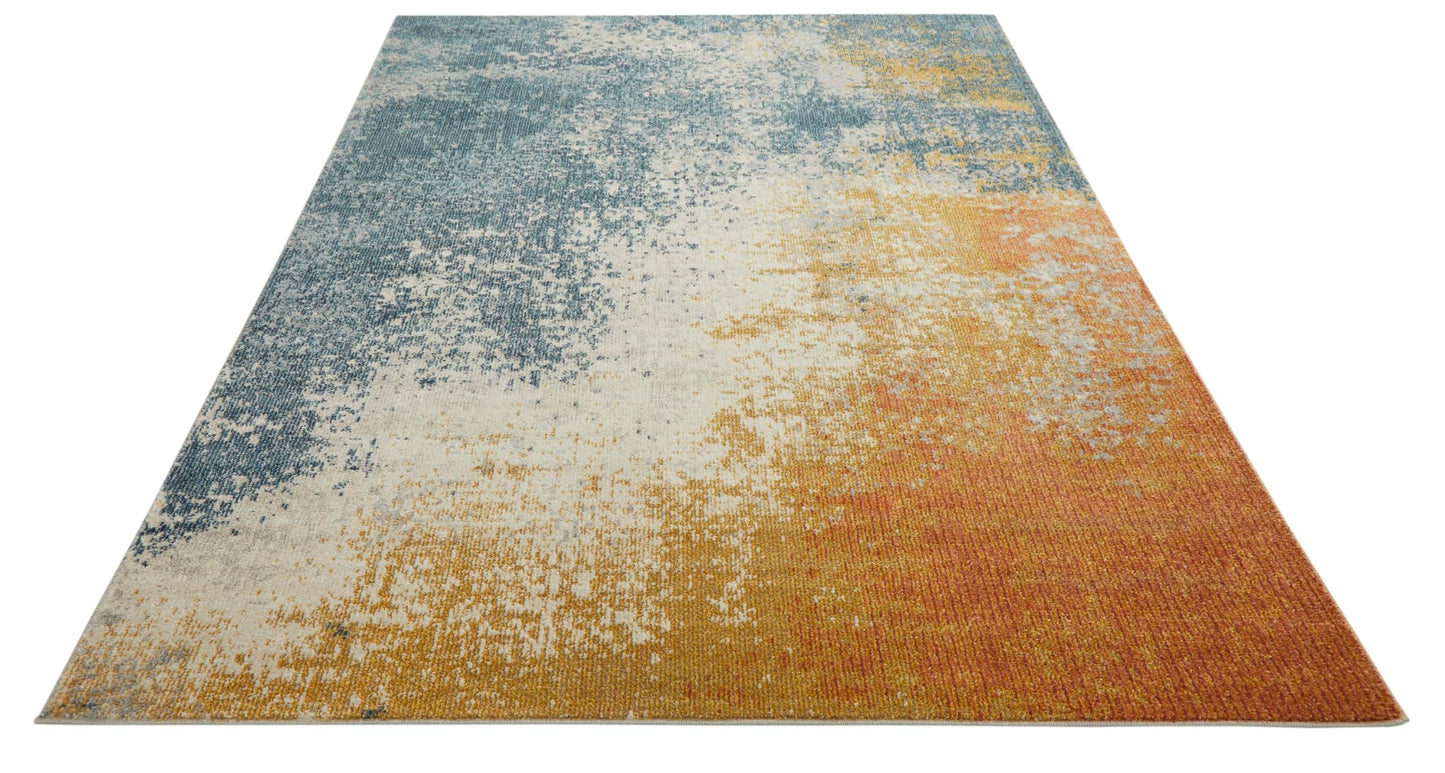 Lord of Rugs Rossa ROS03 Abstract Rug for Living Room Bedroom Carpet Bright Colourful Tones Soft Area Rug