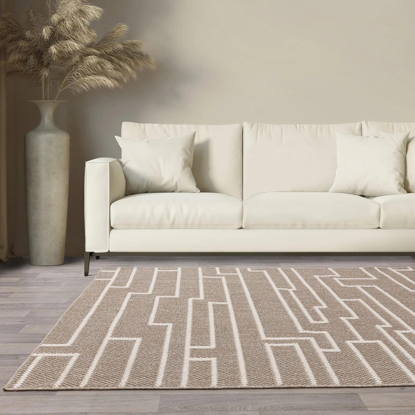 Modern Camber Rug for Living Room, Bedroom, Dining Room, Lounge Flatweave High Traffic Durable Natural Textured