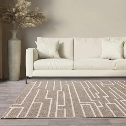 Modern Camber Rug for Living Room, Bedroom, Dining Room, Lounge Flatweave High Traffic Durable Natural Textured