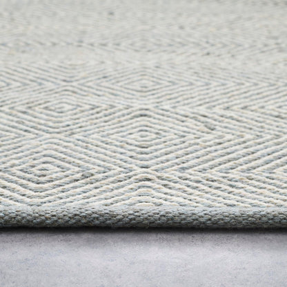 Flatweave Hand Woven Wool Rug for Living Room Dining Room Bedroom Kitchen Geometric Diamond Pattern Home Decor Area Rug