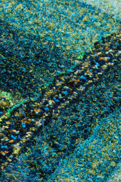 Shaggy-Teppich für Wohnzimmer, Schlafzimmer, Esszimmer, weicher Plüsch, flauschig, seidig, für den Boden, Gittermuster, 3D-Shaggy-Teppich in großer Größe, 160 x 230 cm (5'3" x 7'7")